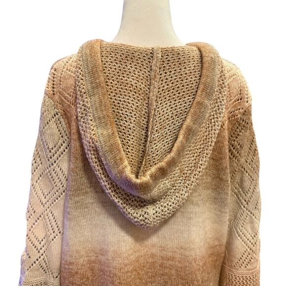 Torrid Space Dye Hoodie Pullover Sweater Womens Size Large Knit Beige Pink Cream - Picture 8 of 14